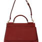 Dolce & Gabbana Chic Red Leather Sicily Shoulder Bag