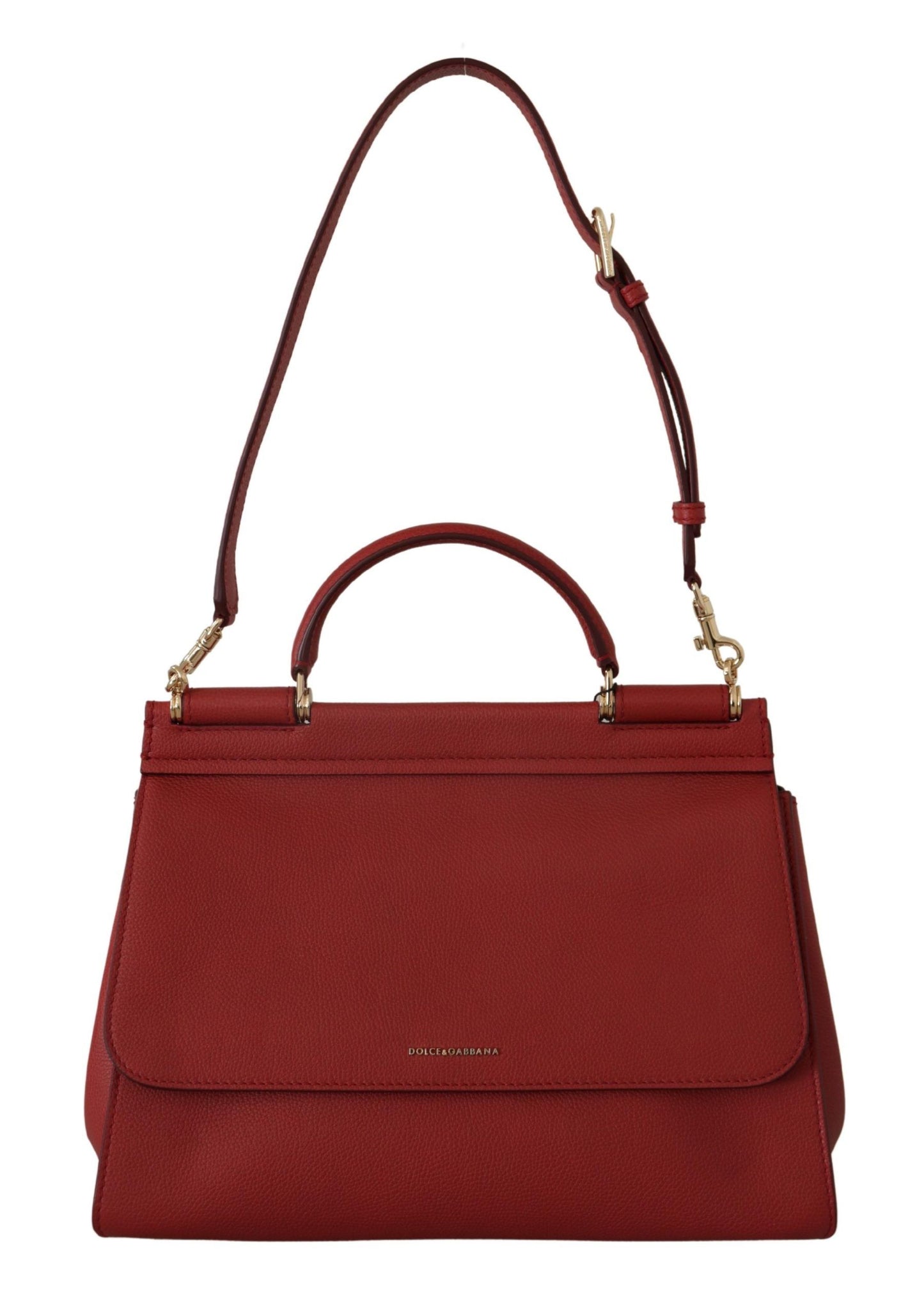 Dolce & Gabbana Chic Red Leather Sicily Shoulder Bag