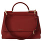 Dolce & Gabbana Chic Red Leather Sicily Shoulder Bag