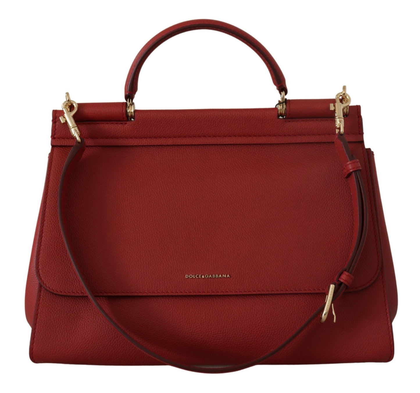 Dolce & Gabbana Chic Red Leather Sicily Shoulder Bag