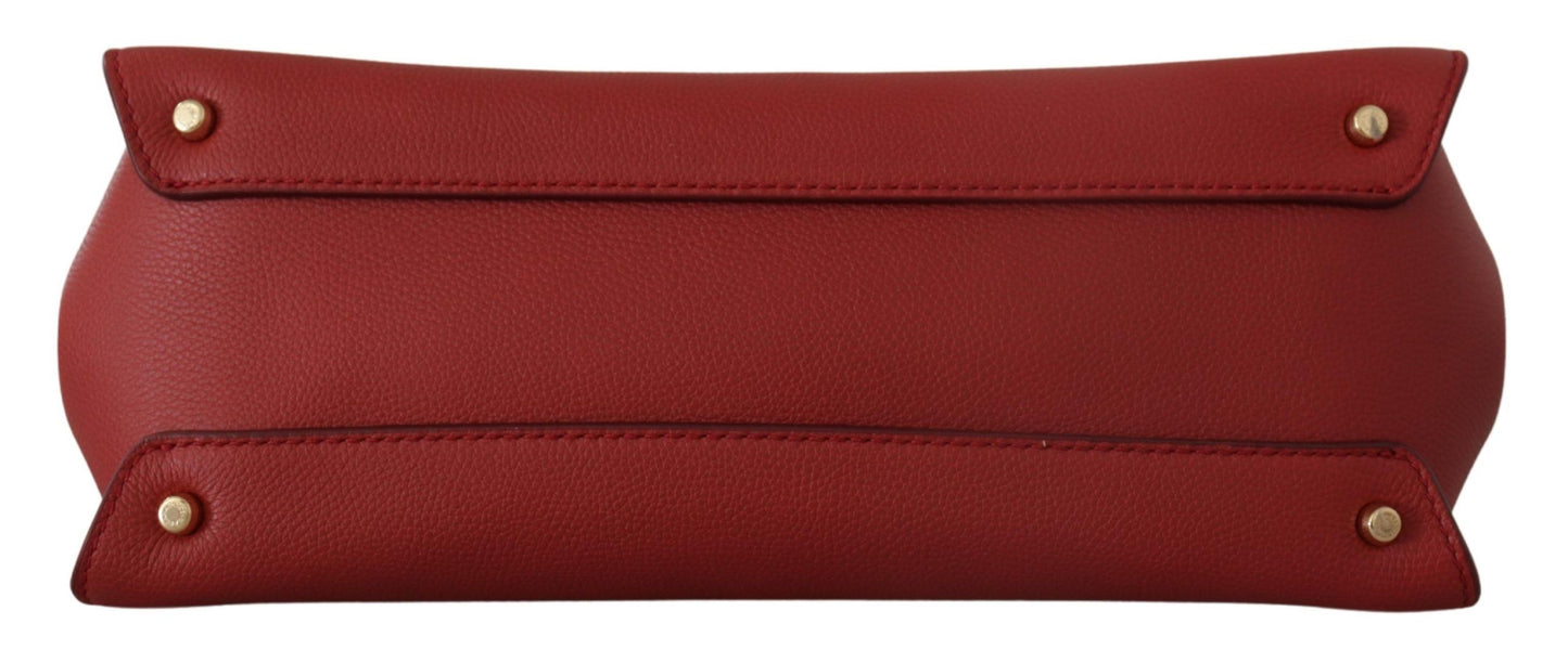 Dolce & Gabbana Chic Red Leather Sicily Shoulder Bag