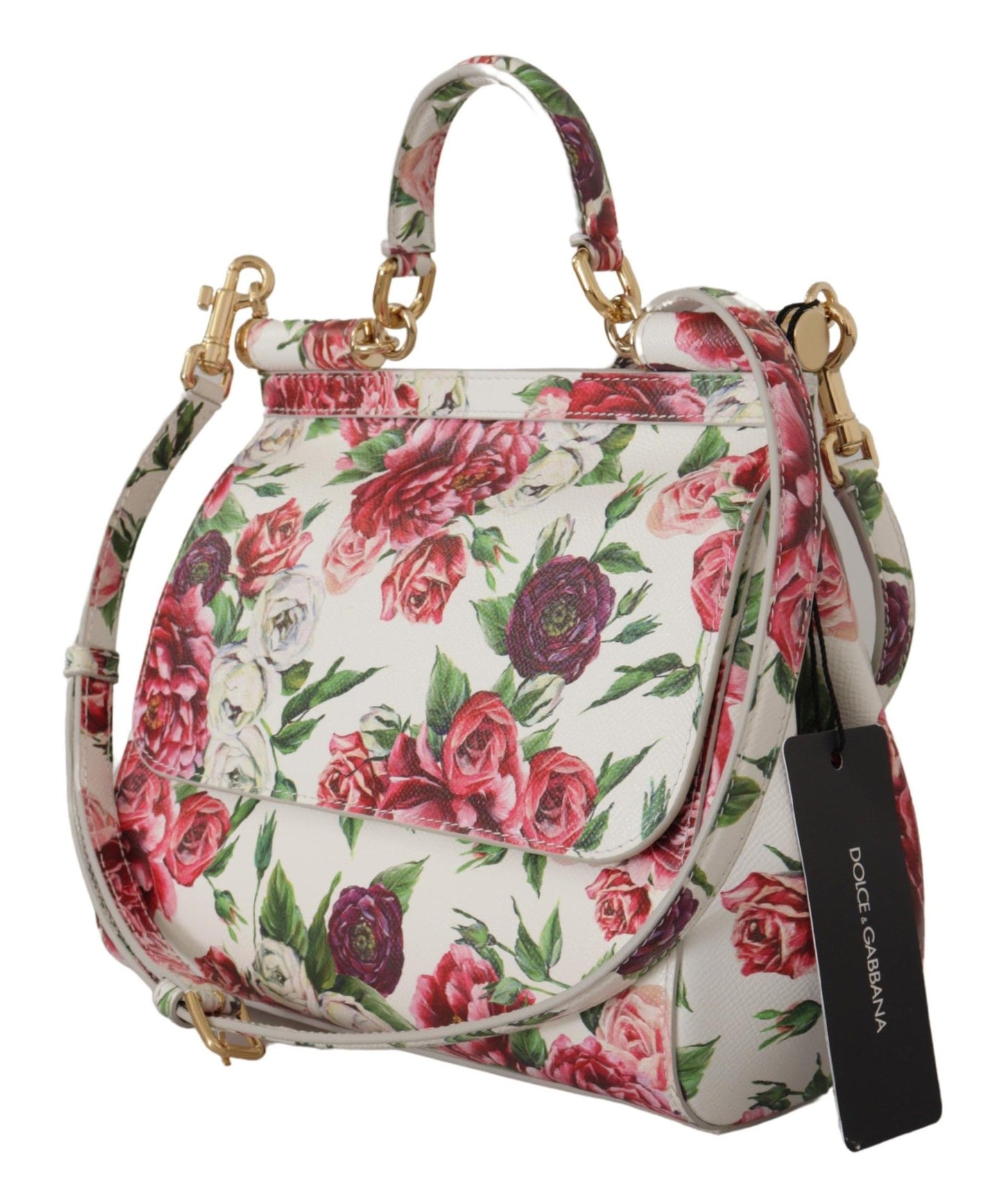 Dolce & Gabbana Floral Elegance Leather Shoulder Bag