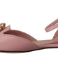 Dolce & Gabbana Champagne Pink Crystal Slingback Flats