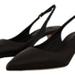 Dolce & Gabbana Elegant Black Leather Slingbacks Heels