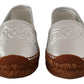 Dolce & Gabbana Silver Leather Flat Espadrilles