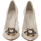 Dolce & Gabbana Elegant Taormina Lace Heels with Crystal Embellishments