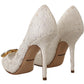 Dolce & Gabbana Elegant Taormina Lace Heels with Crystal Embellishments