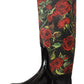 Dolce & Gabbana Elegant Floral Rain Boots - Chic All-Weather Footwear