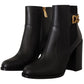 Dolce & Gabbana Black Gold Pearl Embellished Ankle Boots