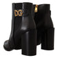 Dolce & Gabbana Black Gold Pearl Embellished Ankle Boots