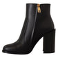 Dolce & Gabbana Black Gold Pearl Embellished Ankle Boots