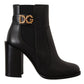 Dolce & Gabbana Black Gold Pearl Embellished Ankle Boots