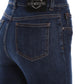 Love Moschino Dark Blue Cotton Women's Bell-Bottom Jean