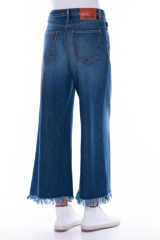 Love Moschino Blue Cotton Women Baggy Jean