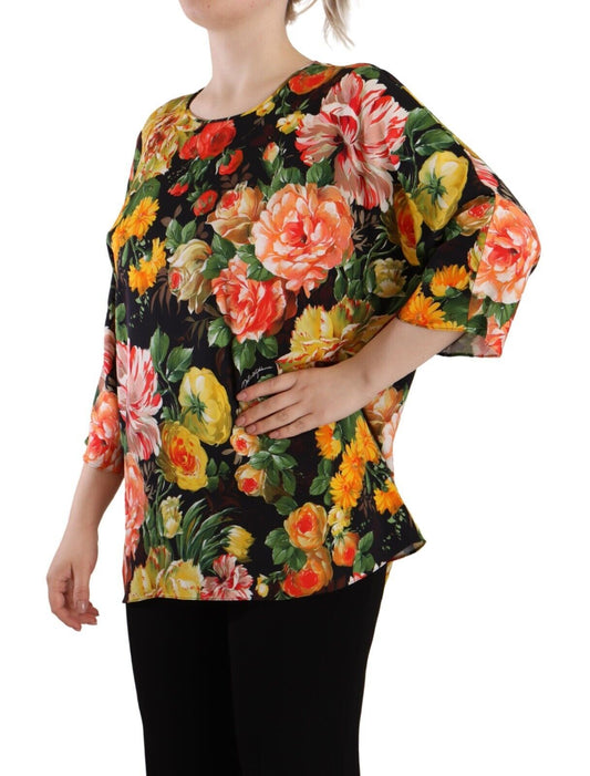 Dolce & Gabbana Exquisite Multicolor Elbow Sleeve Blouse