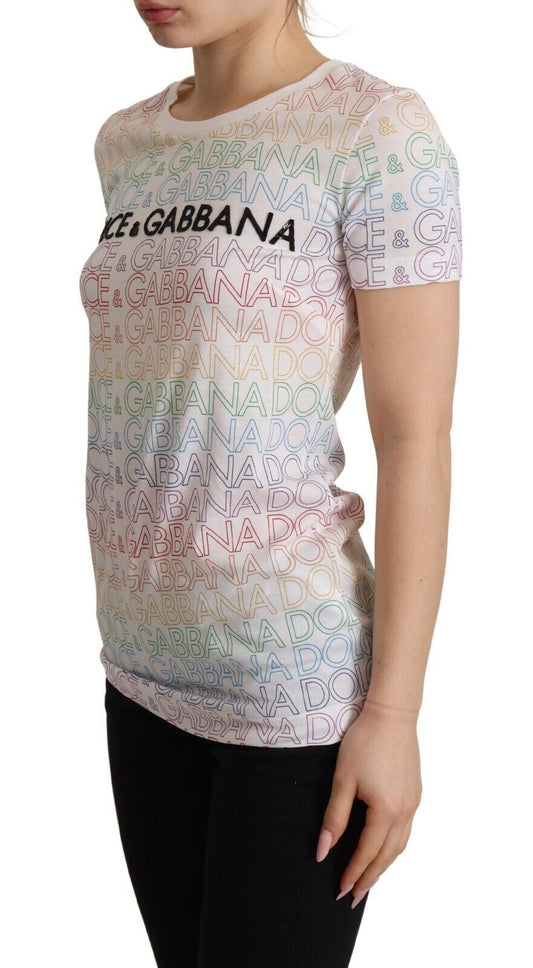 Dolce & Gabbana Chic White Logo Tee with Italian Flair