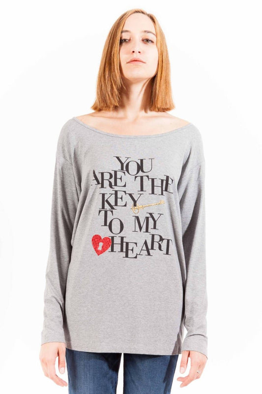 Love Moschino Gray Cotton Women Top