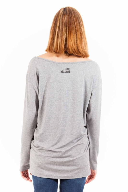 Love Moschino Gray Cotton Women Top