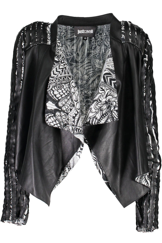 Just Cavalli Black Leather Women Jacket