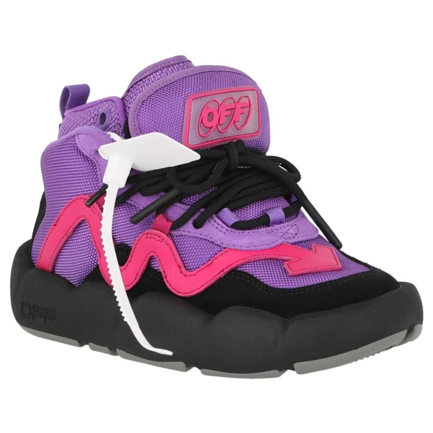 Off-White Purple Polyester Women Sneaker