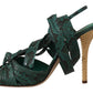 Dolce & Gabbana Elegant Green Python Strappy Heels