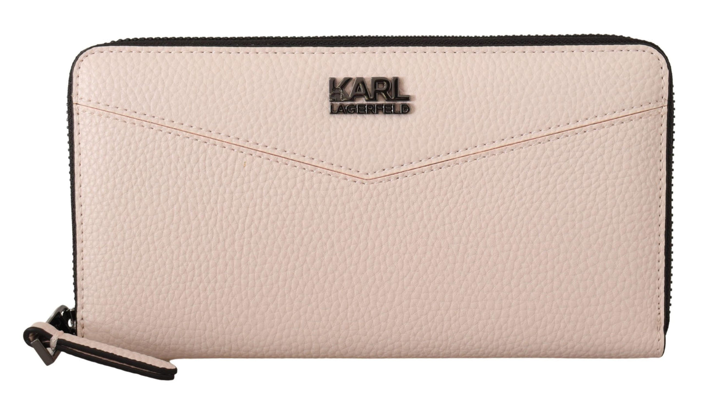 Karl Lagerfeld Elegant Mauve Leather Wallet - Secure & Stylish