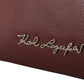 Karl Lagerfeld Elegant Wine-Toned Leather Tote with Zip Closure