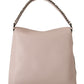 Karl Lagerfeld Elegant Mauve Chalk Leather Shoulder Bag