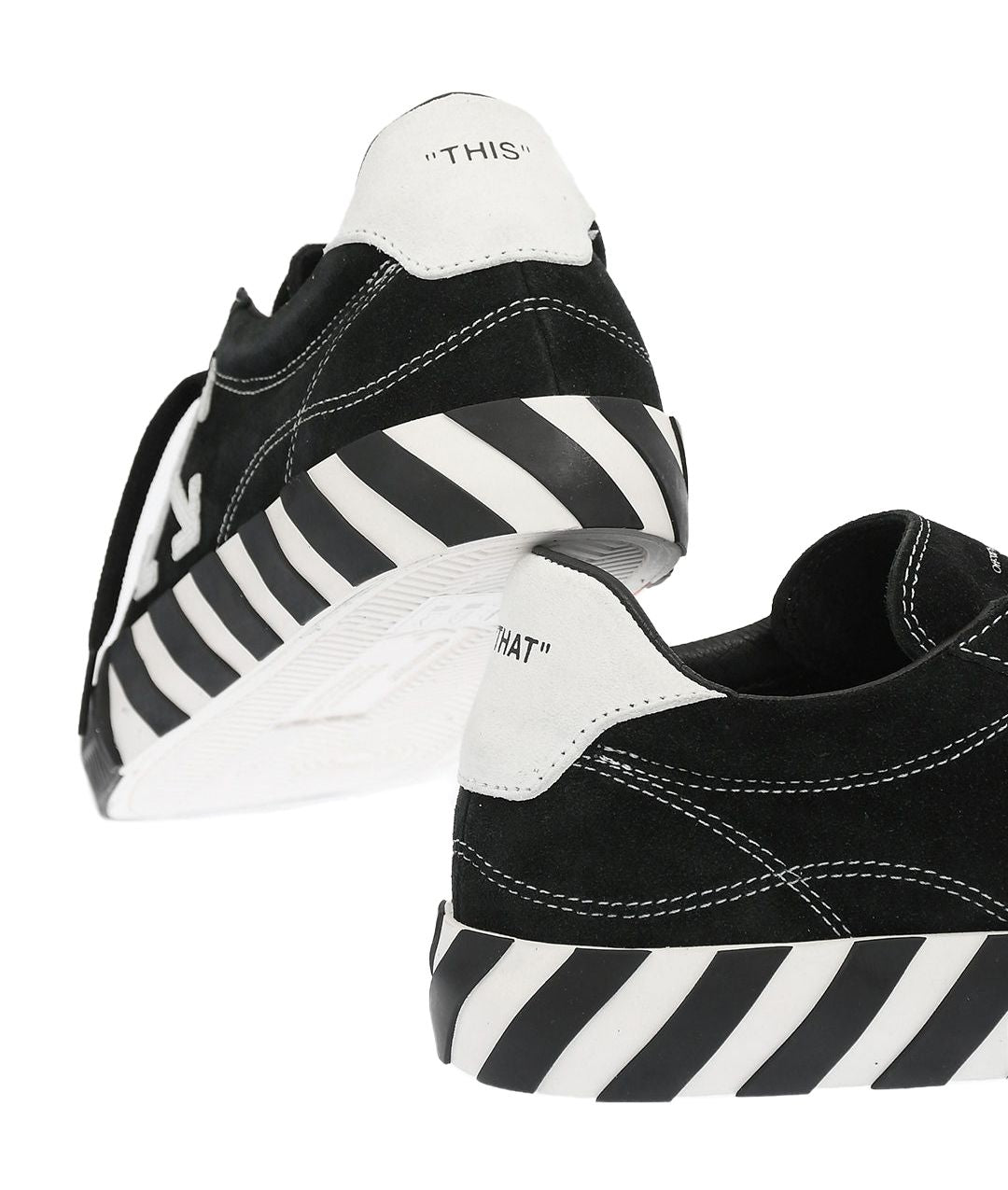 Off-White Suede Calfskin Arrow Sneakers in Black