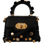 Dolce & Gabbana Elegant Black Gold Detail Shoulder Bag