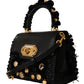 Dolce & Gabbana Elegant Black Gold Detail Shoulder Bag