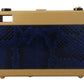 Dolce & Gabbana Elegant Blue Gold Wood Camera Box Bag