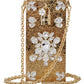 Dolce & Gabbana Gold Crystal Mini Purse with Chain