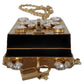 Dolce & Gabbana Gold Crystal Mini Purse with Chain