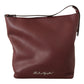 Karl Lagerfeld Elegant Wine Leather Tote with Adjustable Strap