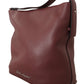 Karl Lagerfeld Elegant Wine Leather Tote with Adjustable Strap