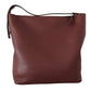 Karl Lagerfeld Elegant Wine Leather Tote with Adjustable Strap