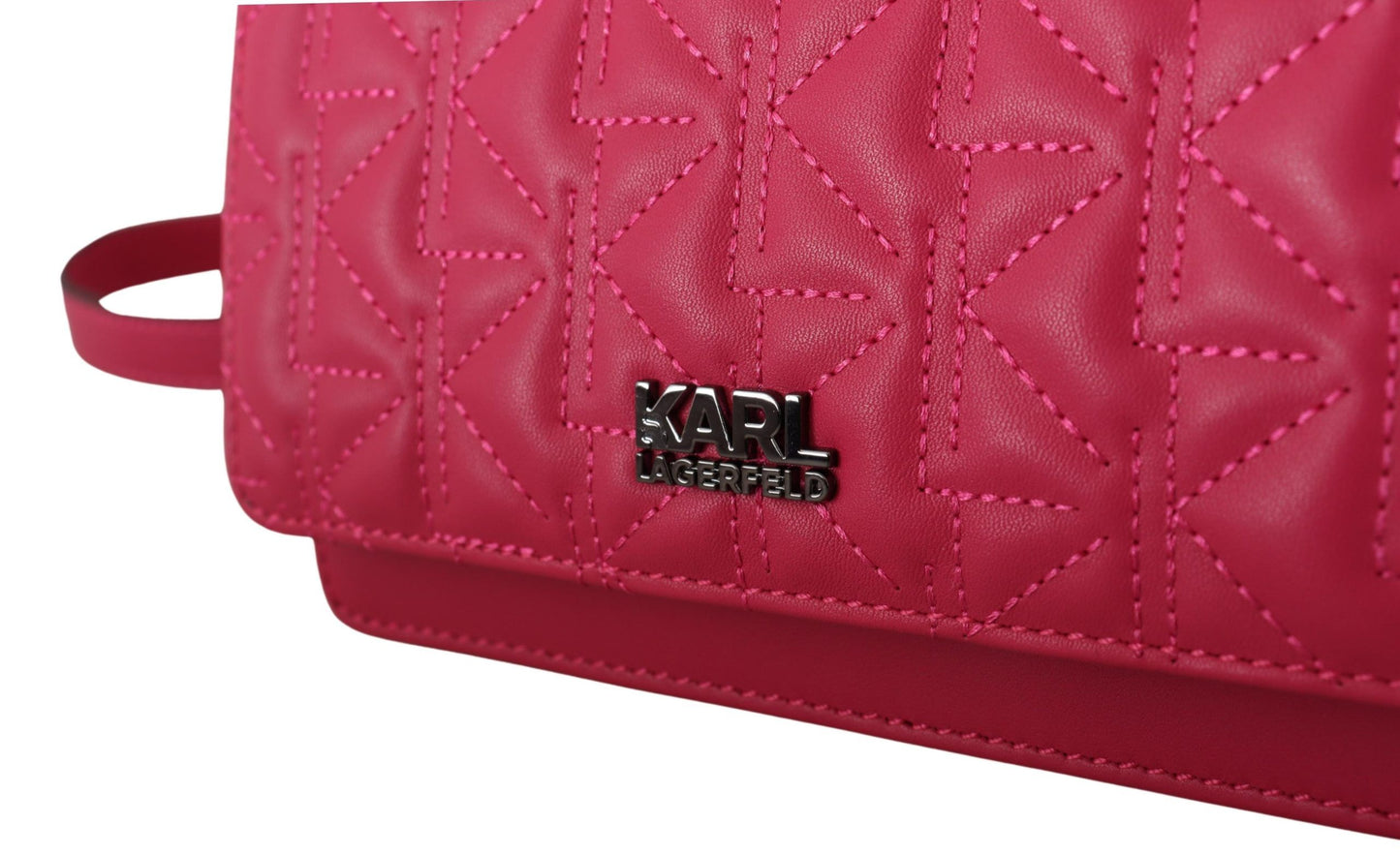 Karl Lagerfeld Chic Peony Pink Leather Crossbody Bag