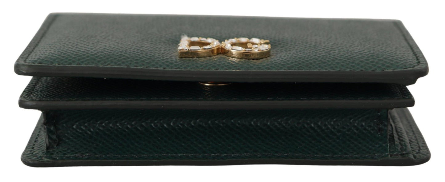 Dolce & Gabbana Elegant Green Leather Continental Wallet