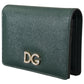 Dolce & Gabbana Elegant Green Leather Continental Wallet