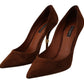 Dolce & Gabbana Elegant Suede Stiletto Heels in Rich Brown