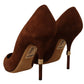 Dolce & Gabbana Elegant Suede Stiletto Heels in Rich Brown