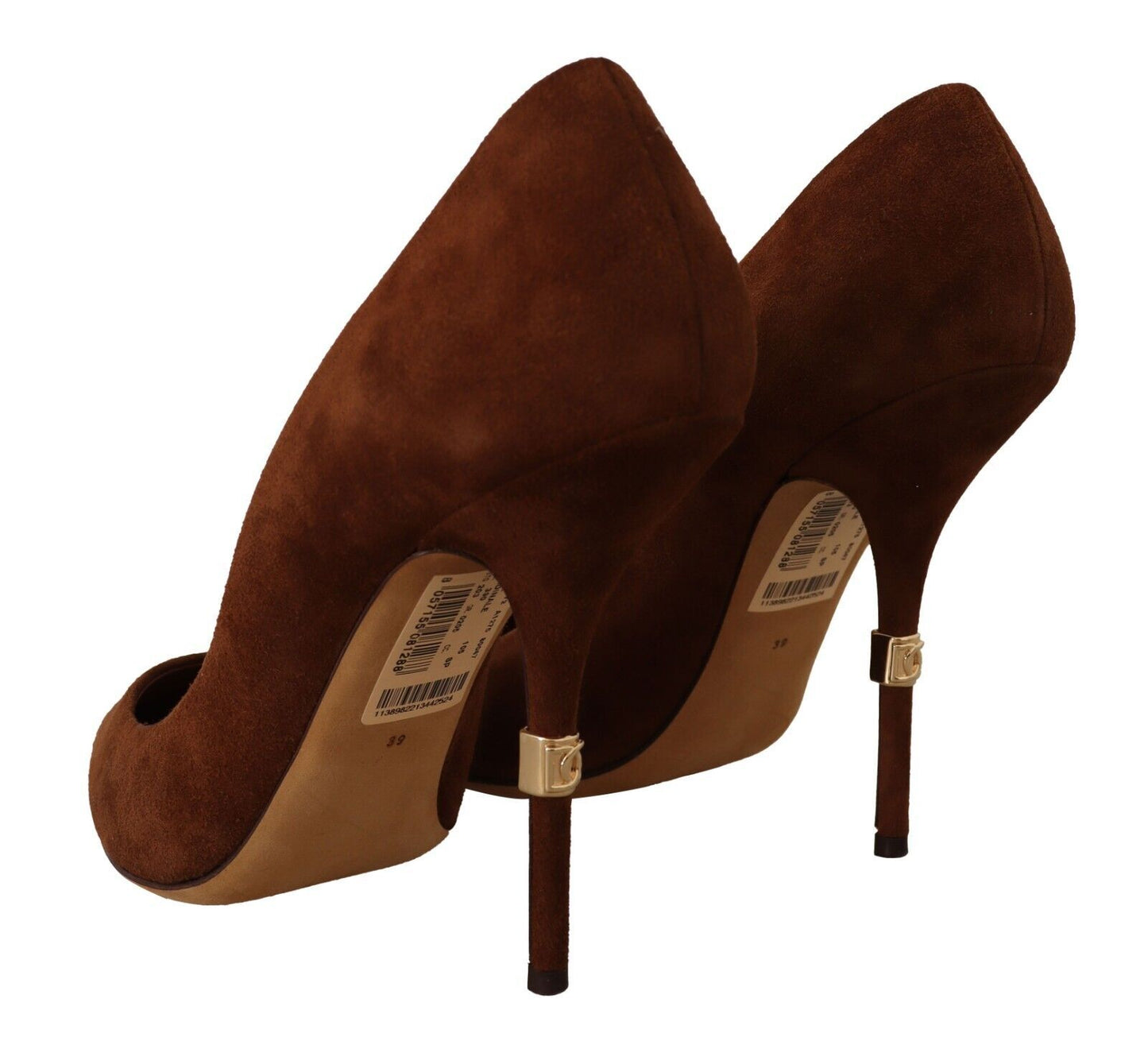 Dolce & Gabbana Elegant Suede Stiletto Heels in Rich Brown