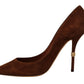 Dolce & Gabbana Elegant Suede Stiletto Heels in Rich Brown