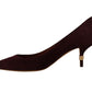 Dolce & Gabbana Elegant Purple Suede Heels Pumps