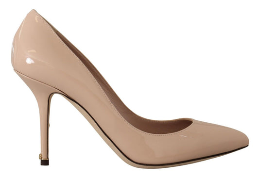 Dolce & Gabbana Beige Patent Leather Heels Elegance