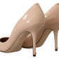 Dolce & Gabbana Beige Patent Leather Heels Elegance