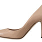 Dolce & Gabbana Beige Patent Leather Heels Elegance