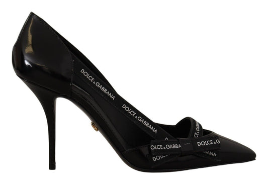 Dolce & Gabbana Elegant Black Leather Heels Pumps