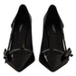 Dolce & Gabbana Elegant Black Leather Heels Pumps